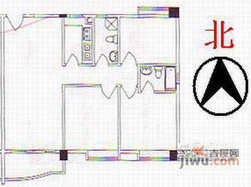 汇友苑3室2厅2卫101㎡户型图