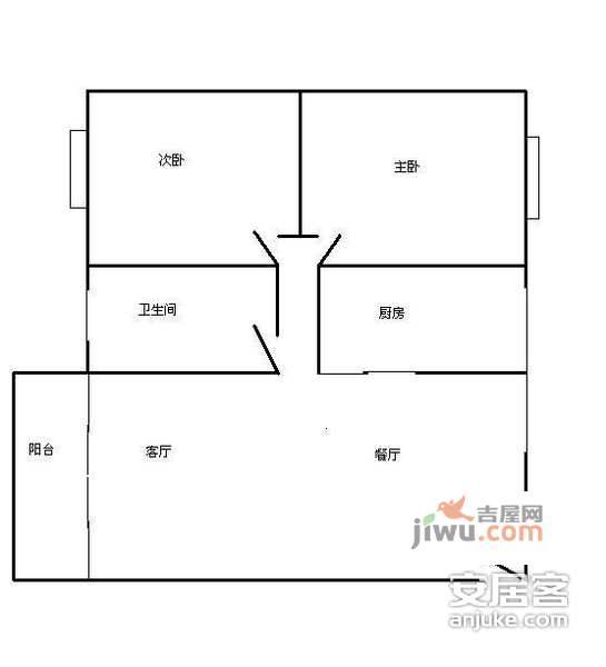 汇友苑2室2厅1卫户型图