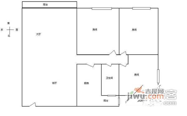 汇友苑3室2厅1卫户型图