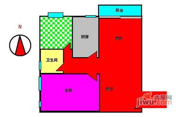 汇友苑2室2厅1卫户型图