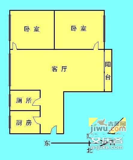 绿茵翠庭2室1厅1卫户型图