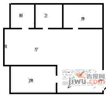 金达苑2室1厅1卫户型图