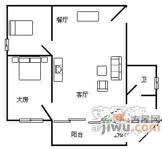 恒福路小区2室1厅1卫户型图