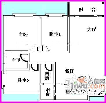 可逸名庭3室2厅2卫120㎡户型图