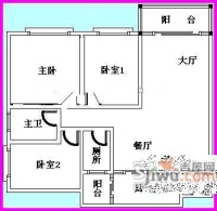 可逸名庭3室2厅2卫120㎡户型图