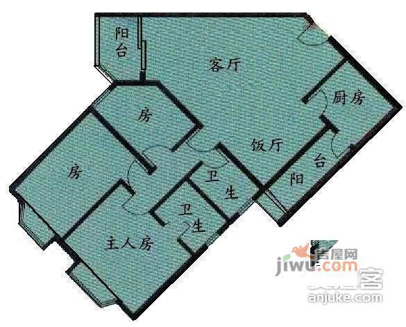 可逸名庭3室2厅2卫120㎡户型图