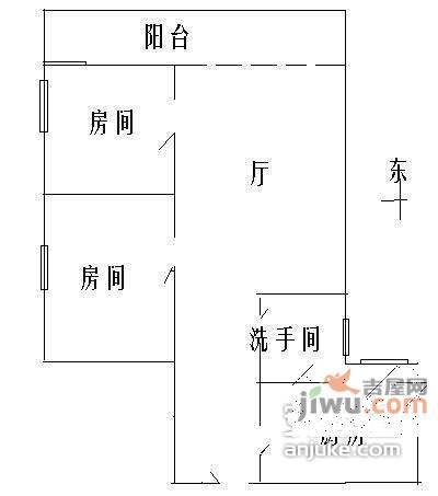 天荣小区2室1厅1卫74㎡户型图