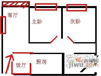 叠翠台3室1厅1卫户型图