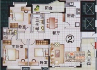 岭南公馆3室2厅1卫96㎡户型图