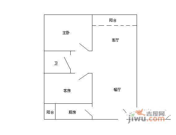 陶然庭苑2室2厅1卫86㎡户型图