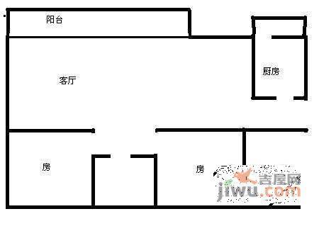 可逸豪苑2室2厅1卫100㎡户型图