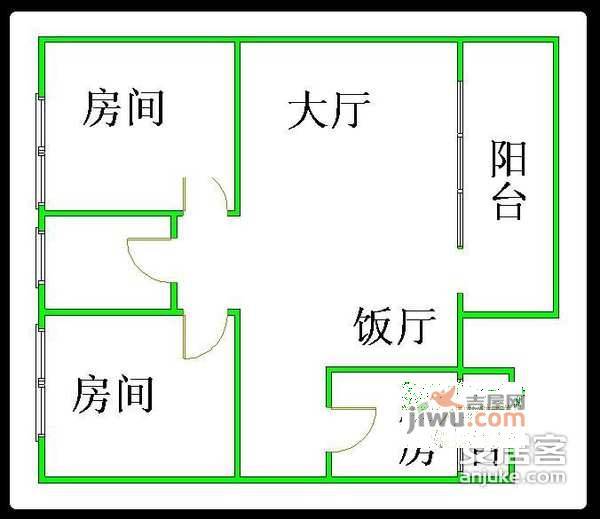 可逸豪苑2室2厅1卫100㎡户型图