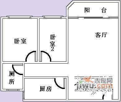 可逸豪苑2室1厅1卫99㎡户型图