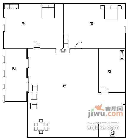 鸣翠花园2室1厅1卫户型图