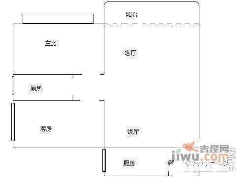 鸣翠花园2室2厅1卫83㎡户型图