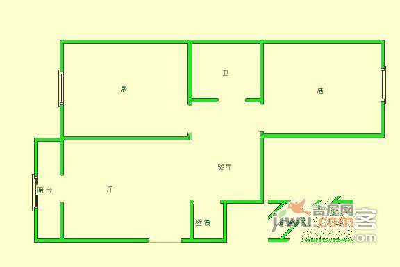 鸣翠花园2室1厅1卫户型图