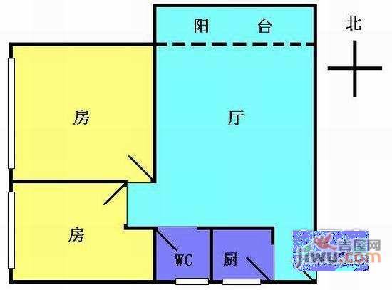 穗花新村2室2厅1卫72㎡户型图