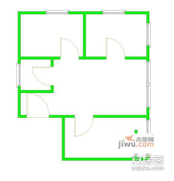 穗花新村2室1厅1卫77㎡户型图