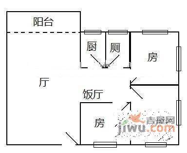 穗花新村3室1厅1卫65㎡户型图