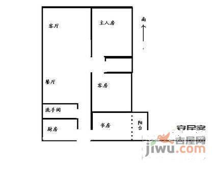 京溪尚苑3室1厅1卫105㎡户型图