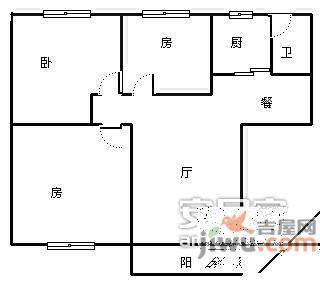 红珠路小区3室2厅1卫86㎡户型图