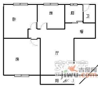 红珠路小区3室2厅1卫86㎡户型图