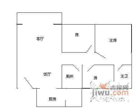 信华经理人花园3室2厅2卫114㎡户型图