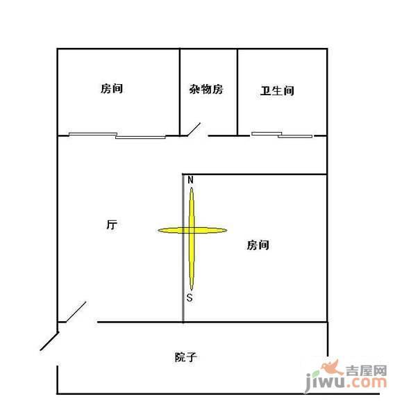 建设六马路小区2室1厅1卫73㎡户型图