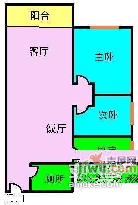 侨诚花园夏晖苑2室2厅1卫户型图