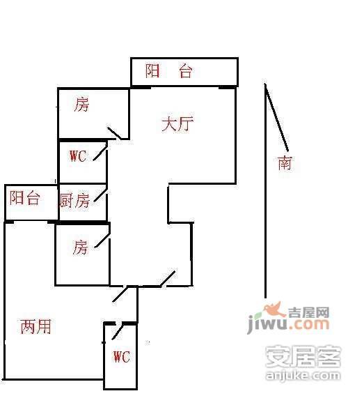 雅怡阁3室2厅2卫101㎡户型图