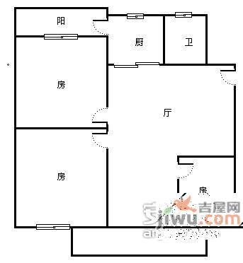 凤华路小区3室2厅1卫95㎡户型图