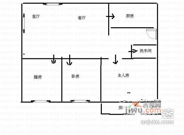 紫云山庄3室2厅1卫106㎡户型图