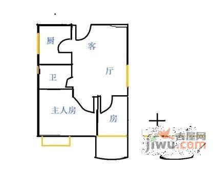 好信广场2室2厅1卫61㎡户型图