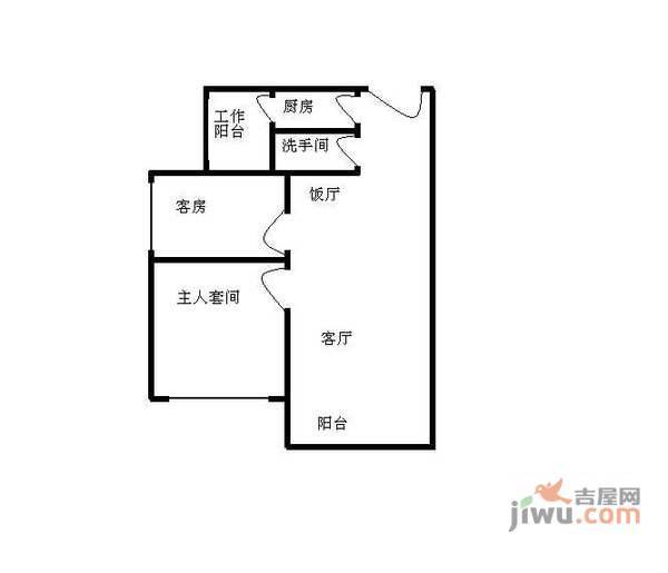 兰亭颖园2室1厅1卫户型图