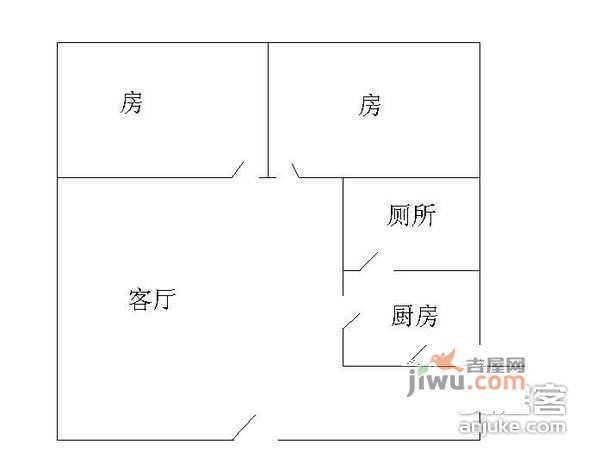 兰亭颖园2室1厅1卫户型图