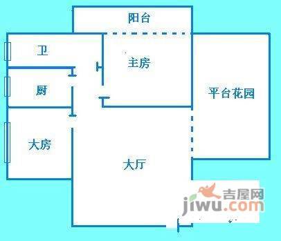 汇龙居2室1厅1卫58㎡户型图