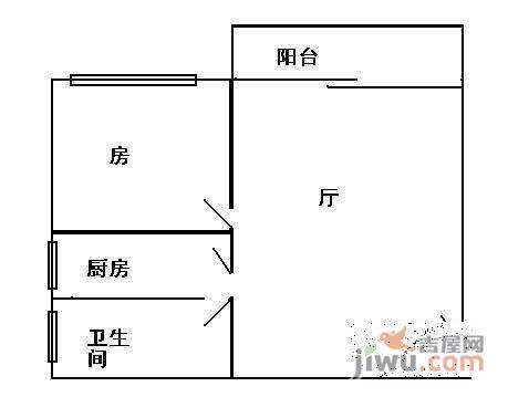 福盛花苑1室1厅1卫户型图