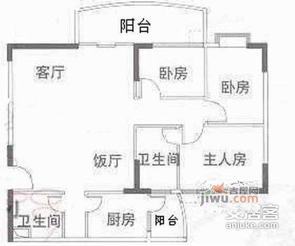 金羊花园3室2厅2卫121㎡户型图