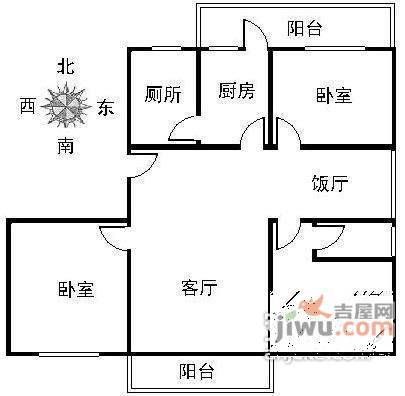 新世界东逸花园锦逸3室2厅1卫户型图