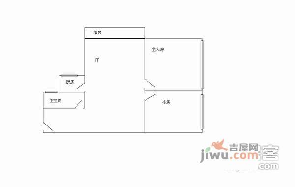 江南雅居2室1厅1卫71㎡户型图