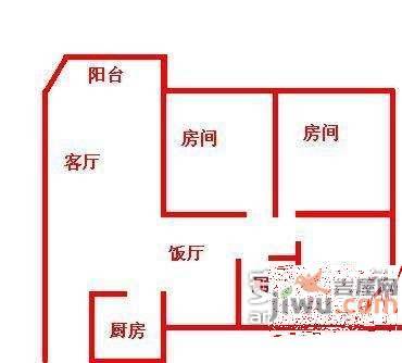 雍翠雅园2室1厅1卫89㎡户型图