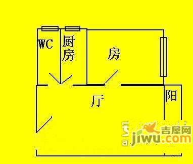 沙涌新村1室1厅1卫32㎡户型图