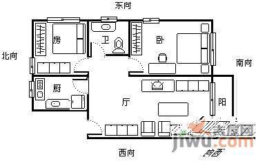 沙涌新村2室1厅1卫户型图