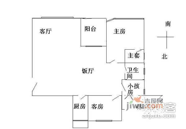 竹韵山庄3室2厅2卫126㎡户型图