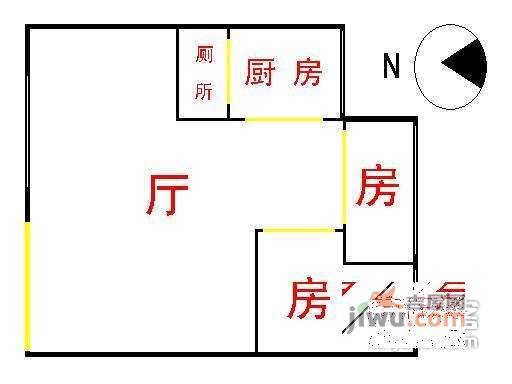 荔湾西华路小区2室1厅1卫73㎡户型图