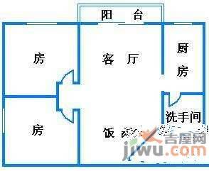 荔湾西华路小区2室1厅1卫73㎡户型图