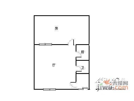 荔湾西华路小区1室1厅1卫40㎡户型图