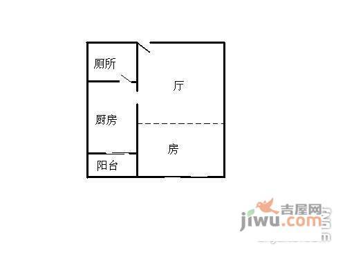 翠拥华庭1室0厅1卫47㎡户型图