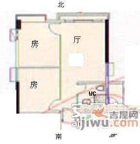 翠拥华庭2室2厅1卫72㎡户型图