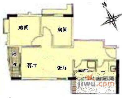 雅致花园2室2厅1卫户型图